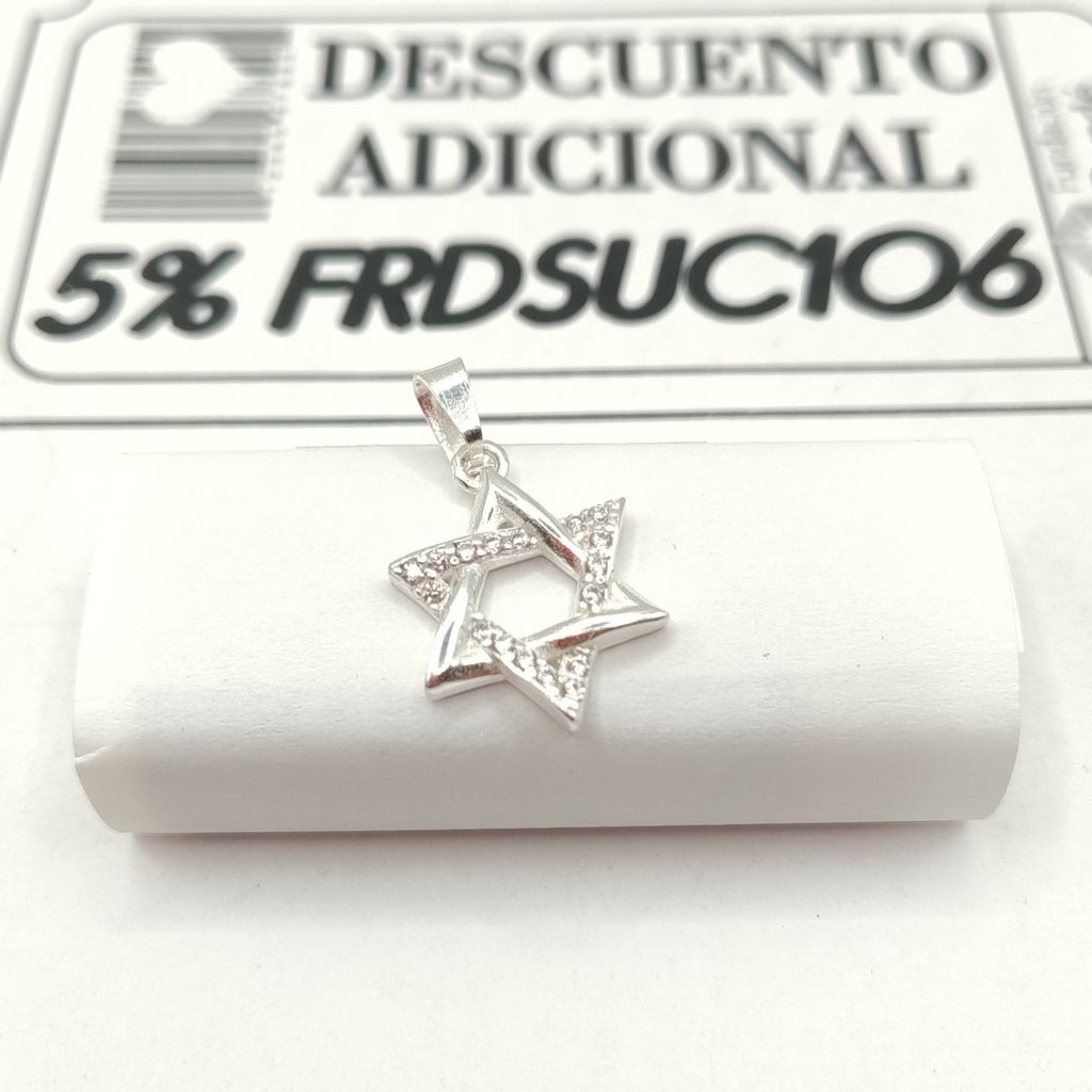 DIJE ESTRELLA DE DAVID C/CIRCONIAS PLATA .925 2.6 GR (NUEVO)