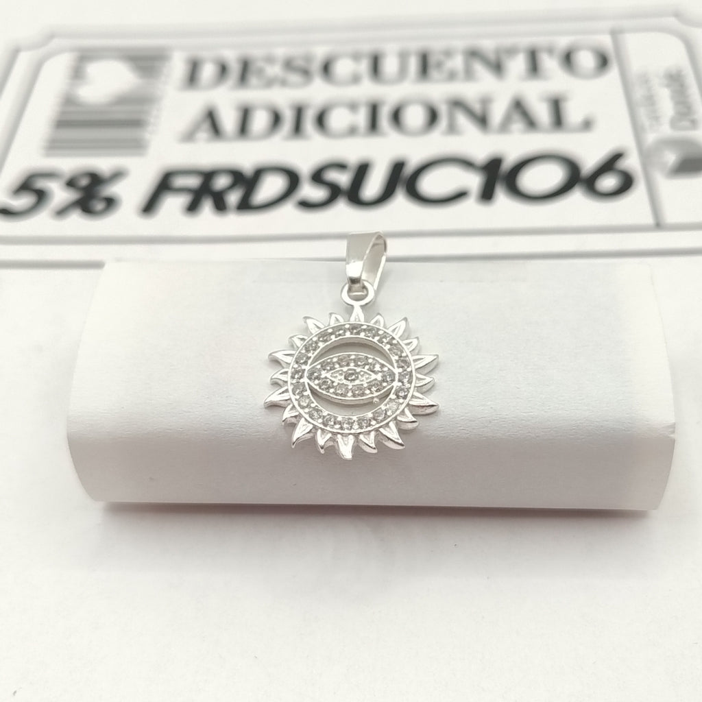 DIJE OJO MAGICO CON CIRCONIAS PLATA .925 1.9 GR (NUEVO)