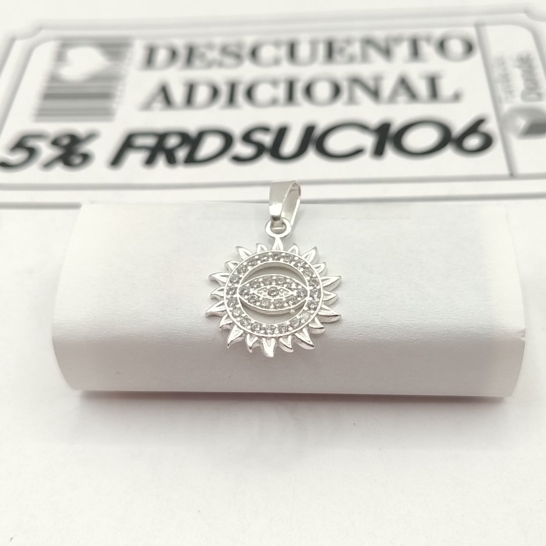 DIJE OJO MAGICO CON CIRCONIAS PLATA .925 1.9 GR (NUEVO)