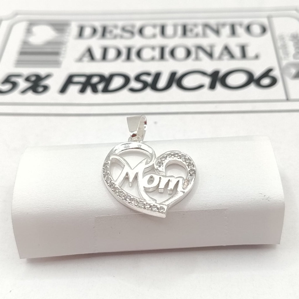 DIJE CORAZON C/CIRCONIAS PLATA .925 3.1 GR (NUEVO)