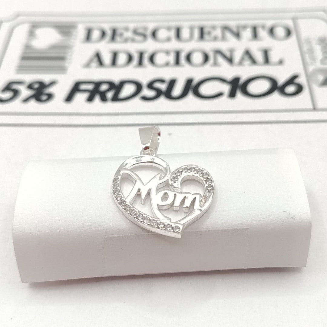 DIJE CORAZON C/CIRCONIAS PLATA .925 3.1 GR (NUEVO)