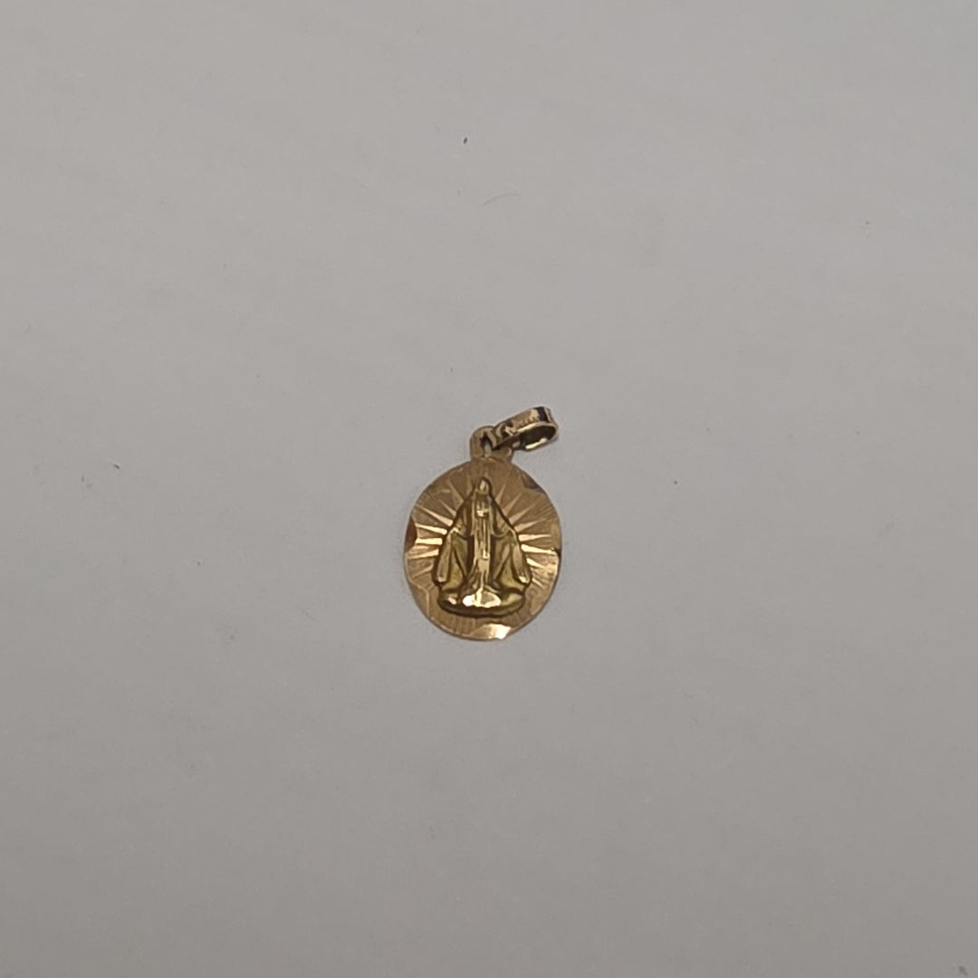 DIJE, MEDALLA RELIGIOSA ORO 14 K 0.7 GRMS (SEMINUEVO)
