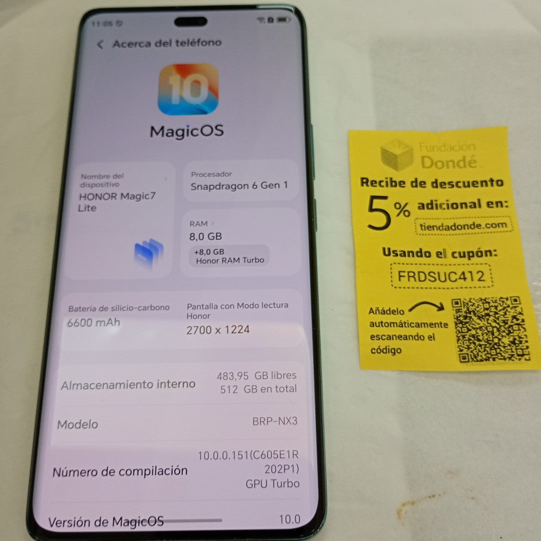 CELULAR HONOR MAGIC 7 LITE BRP-NX3 (2025) 512 GB 8 GB RAM