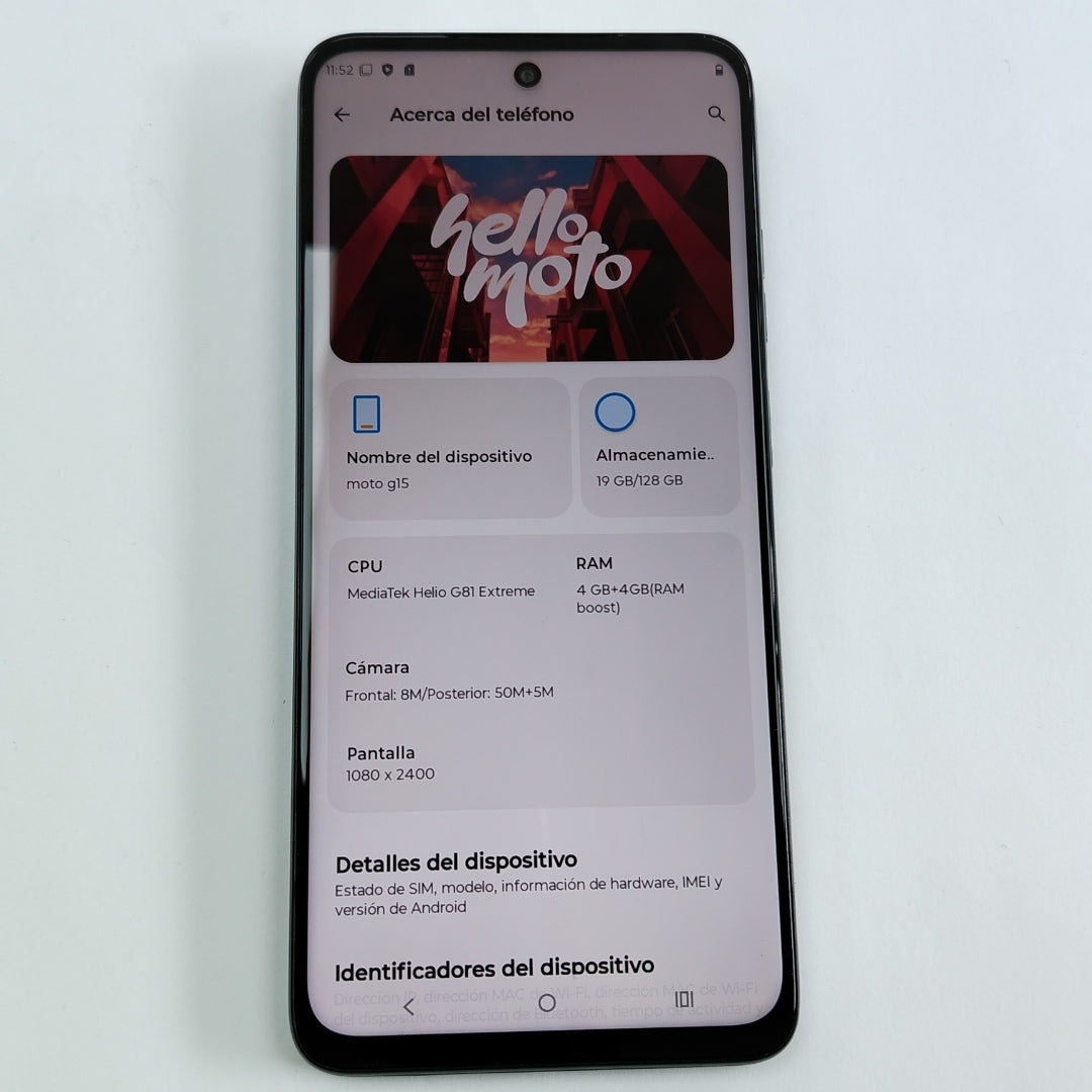 CELULAR MOTOROLA MOTO G15 XT2521-2 (2025) 128 GB 4 GB RAM (SEMINUEVO)