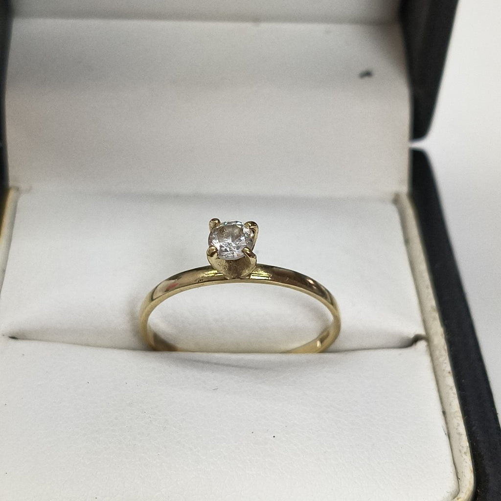 ANILLITO, SOLITARIO ORO 14 K 1.3 GRMS (SEMINUEVO)