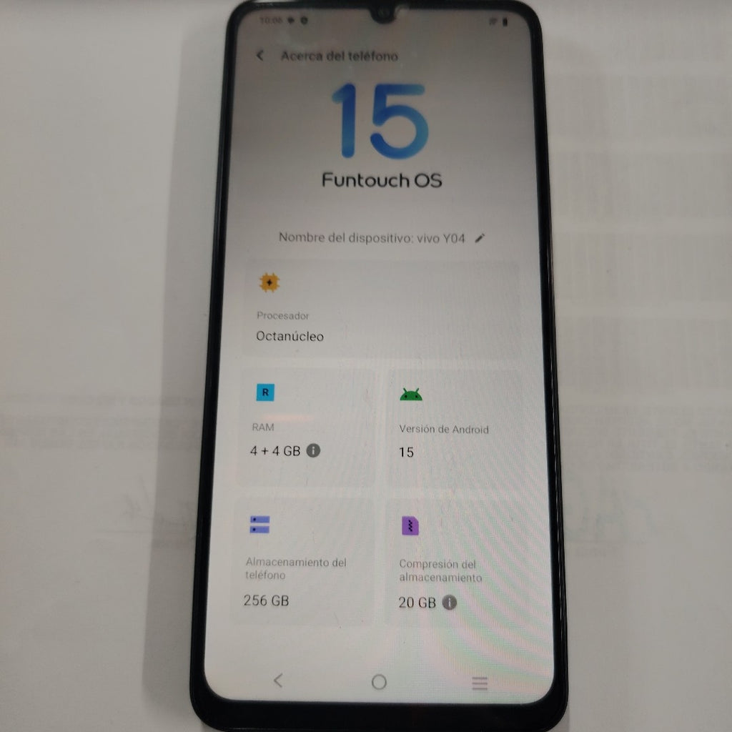 CELULAR VIVO Y04 V2430 (2025) 256 GB 4 GB RAM (SEMINUEVO)