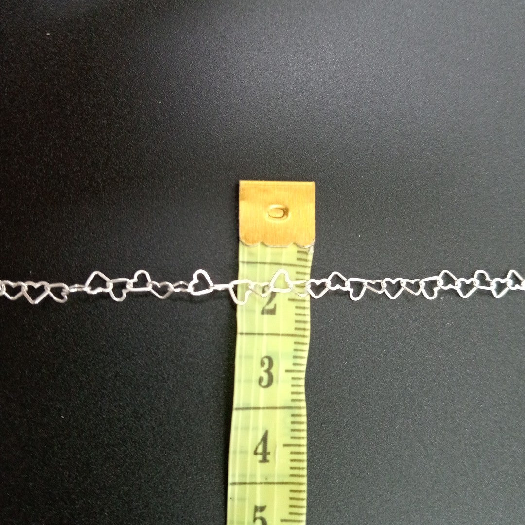 CADENA CORAZONES PLATA .925 55 CM 2.82 GR (NUEVO)