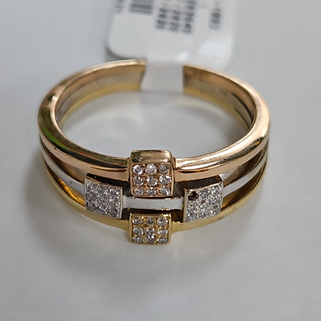 ANILLO ORO COMBINADO 18 K 7,40 GRMS (SEMINUEVO)