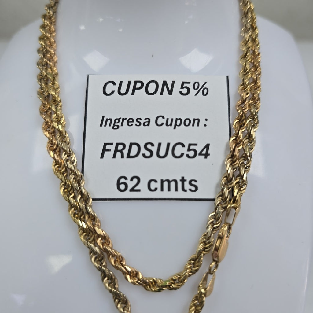 CADENA, MEDALLA RELIGIOSA ORO COMBINADO 14 K 42.1 GRMS (SEMINUEVO)