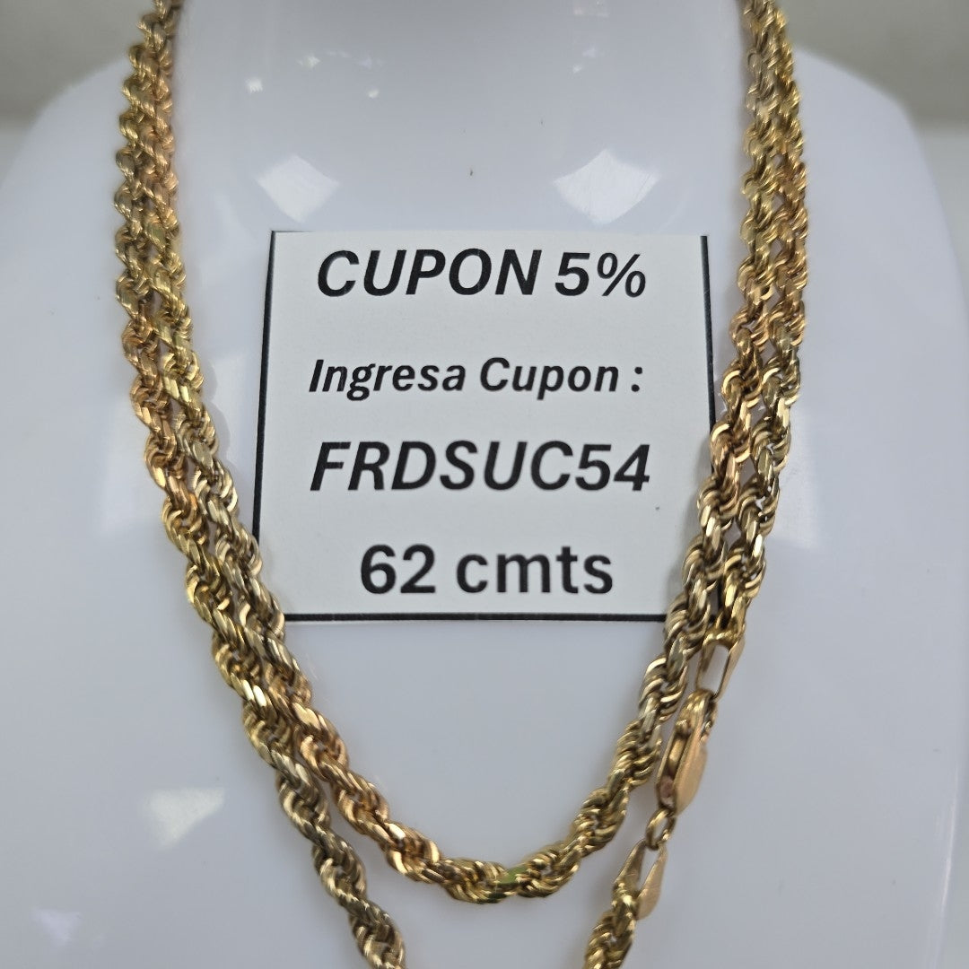 CADENA, MEDALLA RELIGIOSA ORO COMBINADO 14 K 42.1 GRMS (SEMINUEVO)