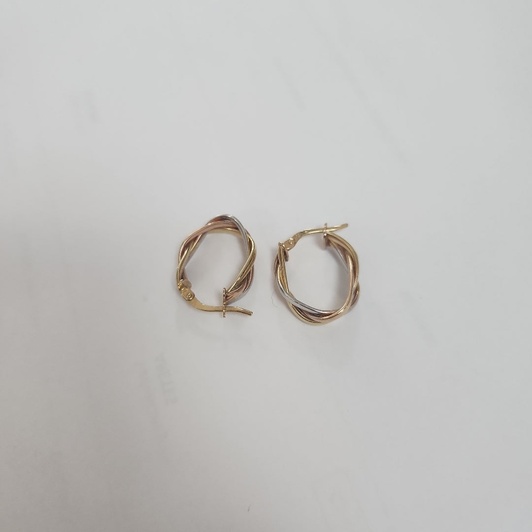 ARRACADAS PAR ORO COMBINADO 14 K 2,30 GRMS (SEMINUEVO)