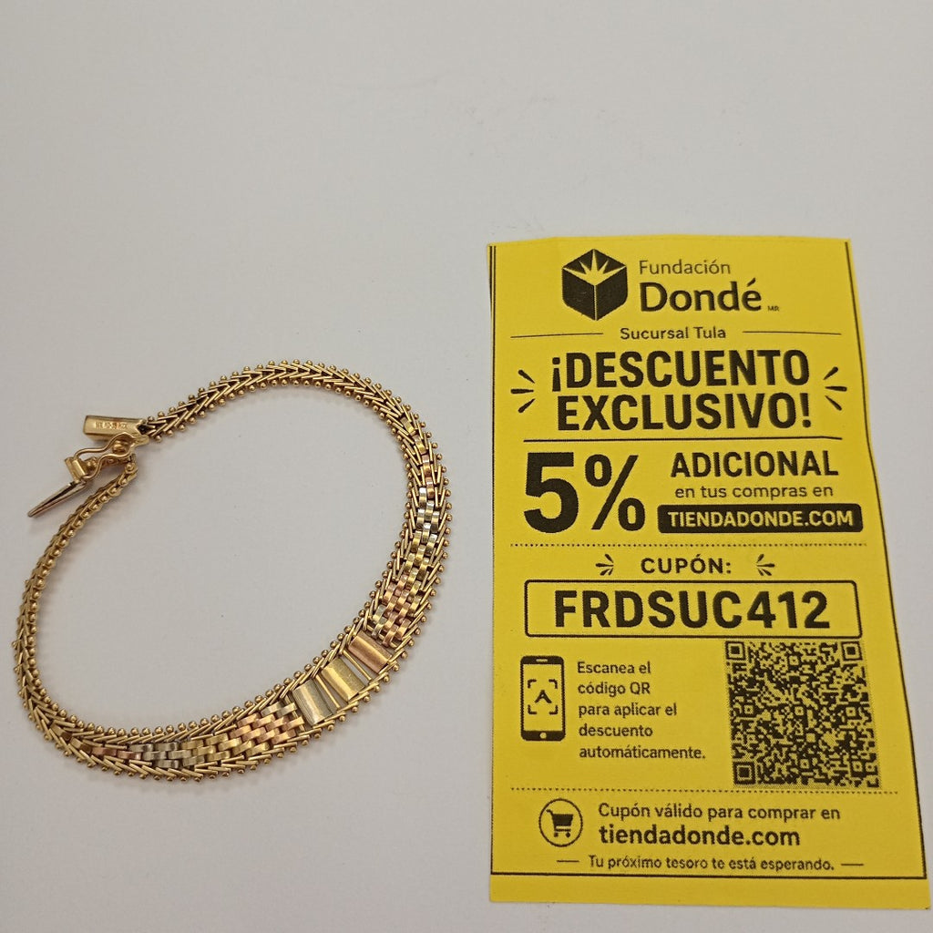PULSERA ORO COMBINADO 14 K 8,50 GRMS (SEMINUEVO)