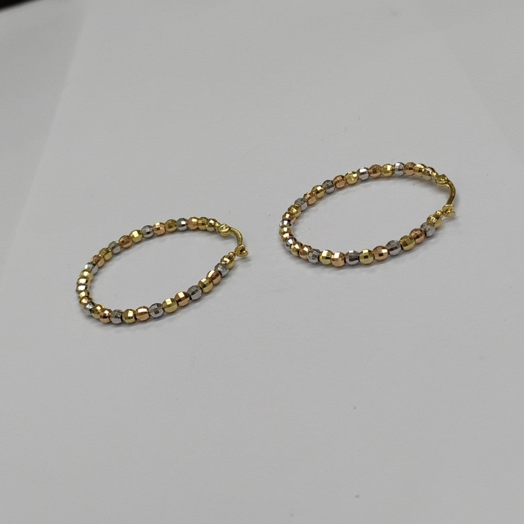 ARRACADAS PAR ORO COMBINADO 14 K 4.6 GRMS (SEMINUEVO)
