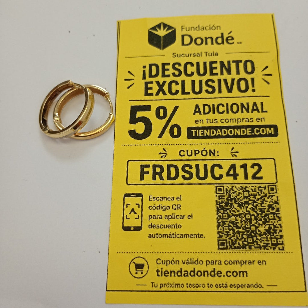 ARRACADAS PAR ORO 14 K 1.8 GRMS (SEMINUEVO)
