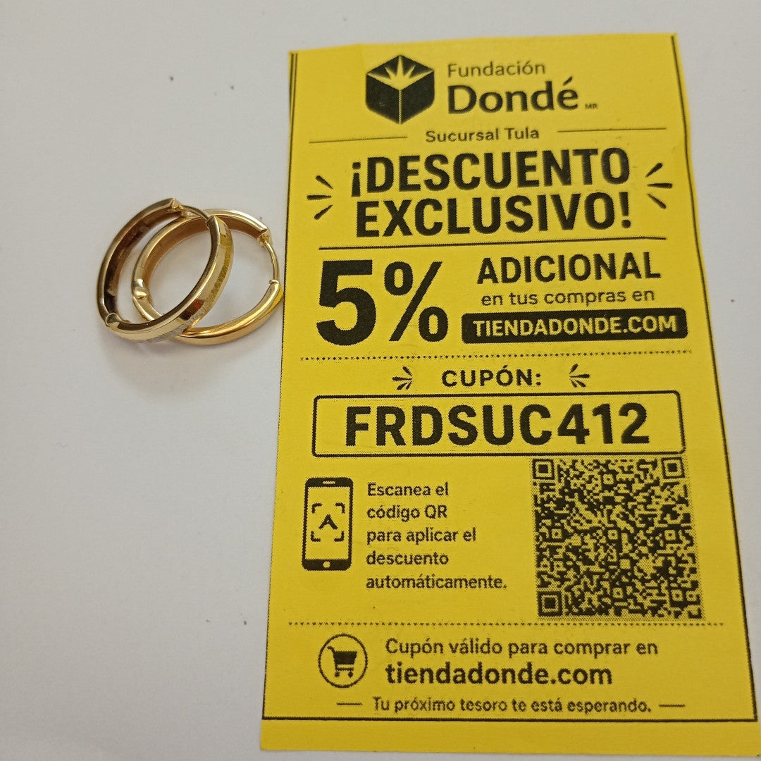 ARRACADAS PAR ORO 14 K 1.8 GRMS (SEMINUEVO)