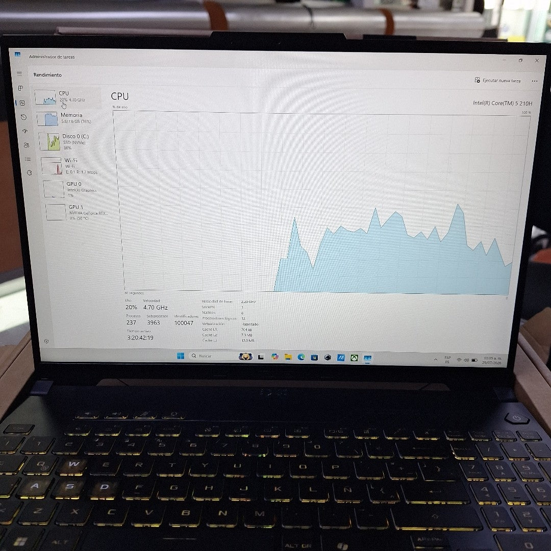 LAPTOP ASUS TUF GAMING F16 FX607VJ-RL039W (2025) 512 GB SSD 8 GB RAM (SEMINUEVO)