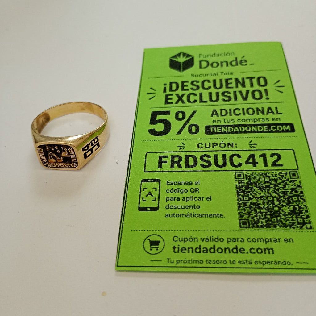 ANILLO DE GRADUACIÓN ORO 14 K 8,50 GRMS (SEMINUEVO)