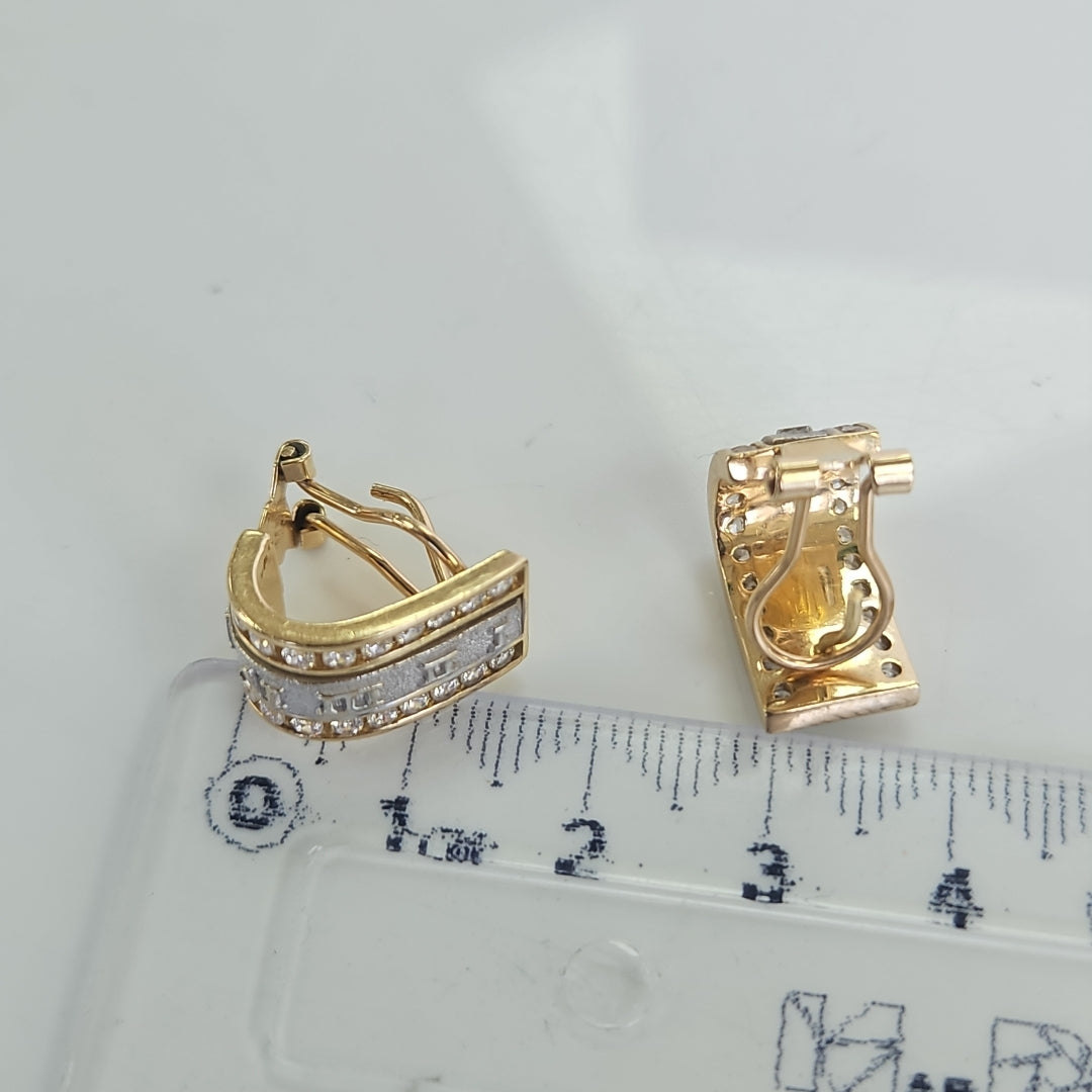 BROQUELES PAR ORO, ORO BLANCO 14 K 7.3 GRMS (SEMINUEVO)