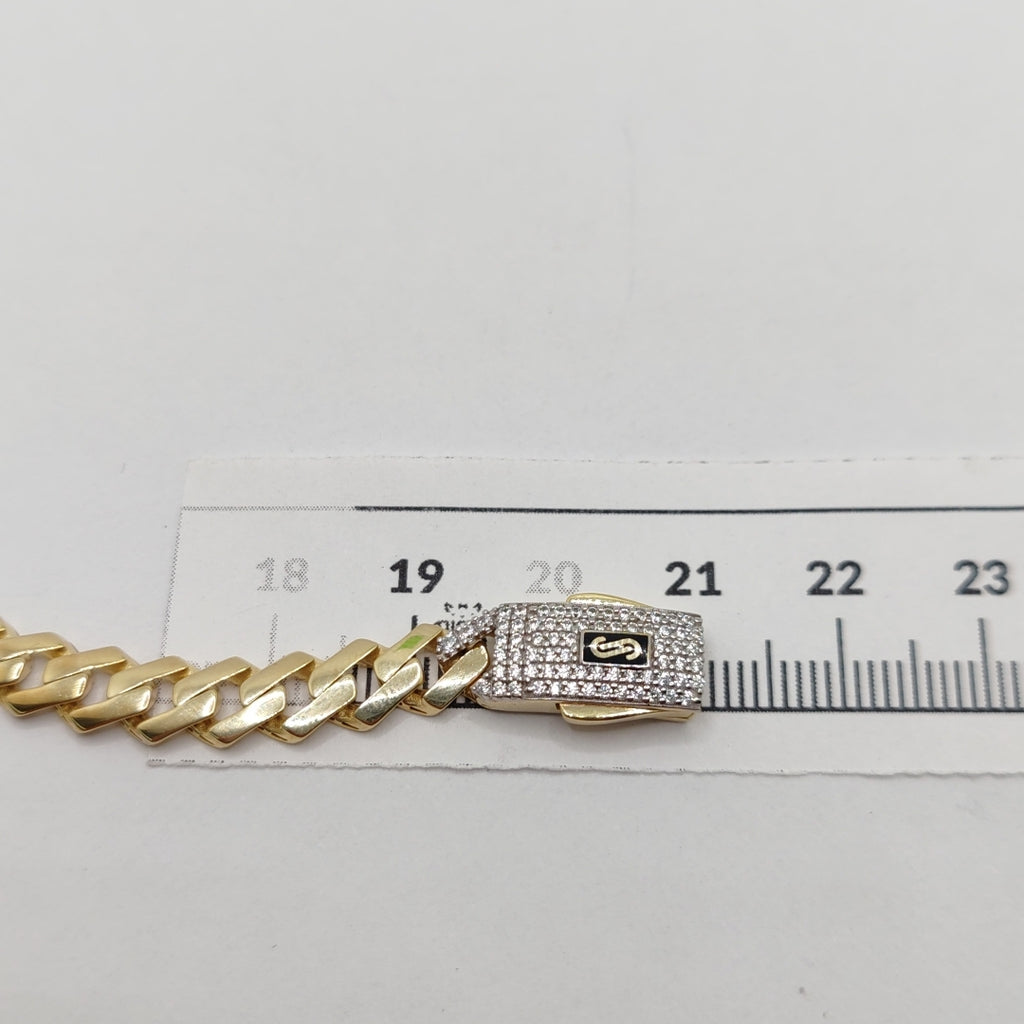PULSERA CABALLERO MONACO ORO 10K 7.6 (NUEVO)