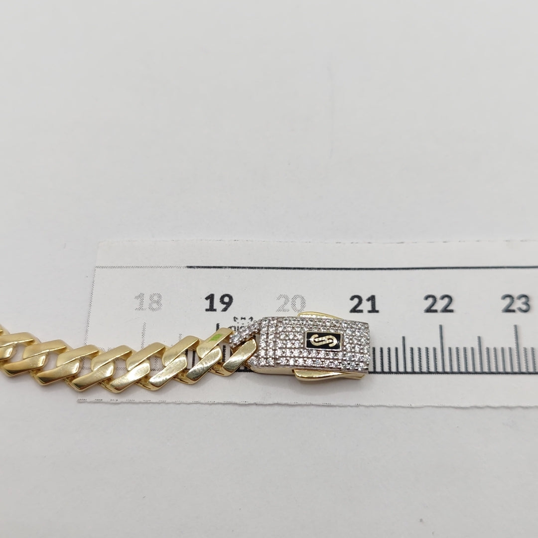 PULSERA CABALLERO MONACO ORO 10K 7.6 (NUEVO)
