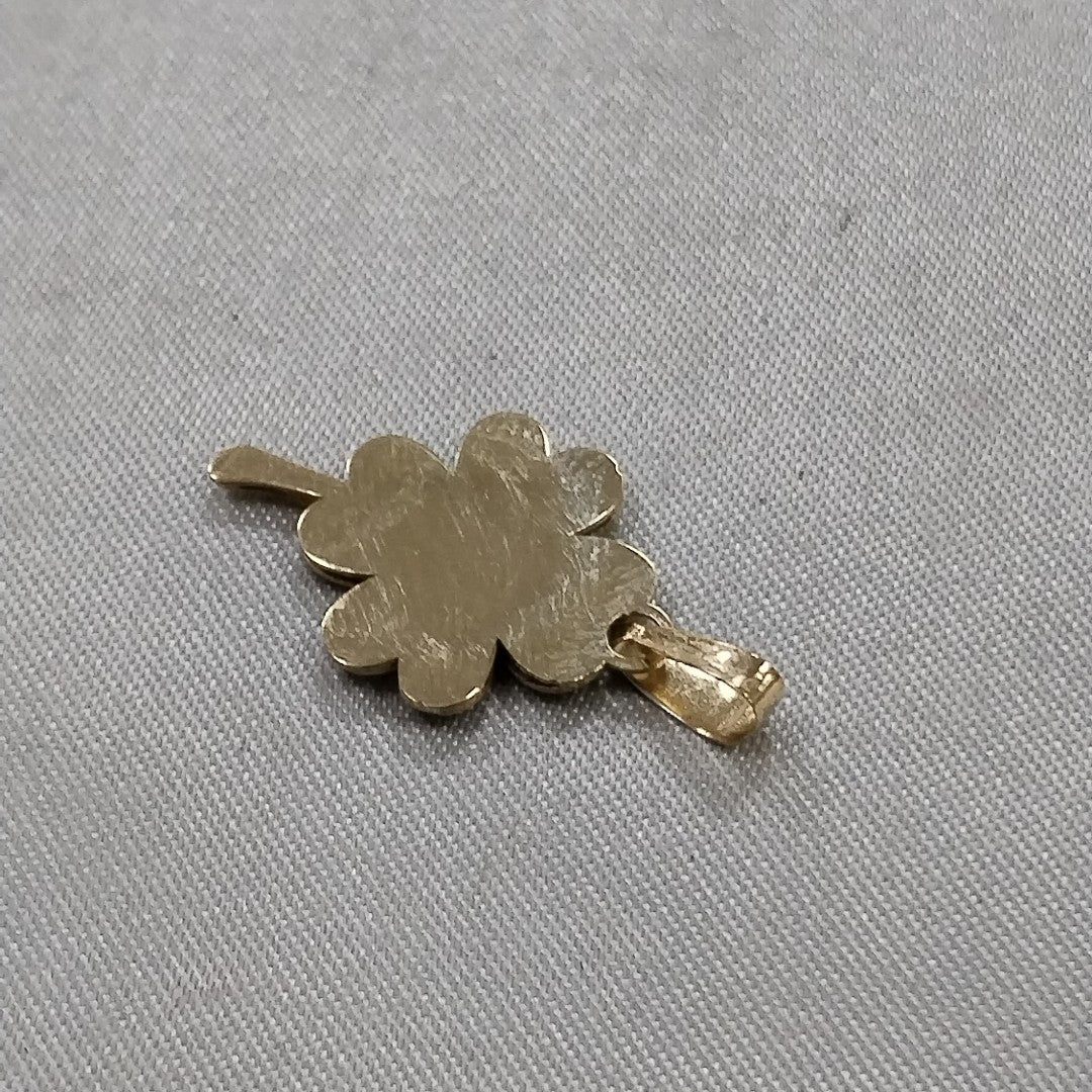 DIJE FIG TREBOL C CIRCONIA 14K 0.8 GR (NUEVO)