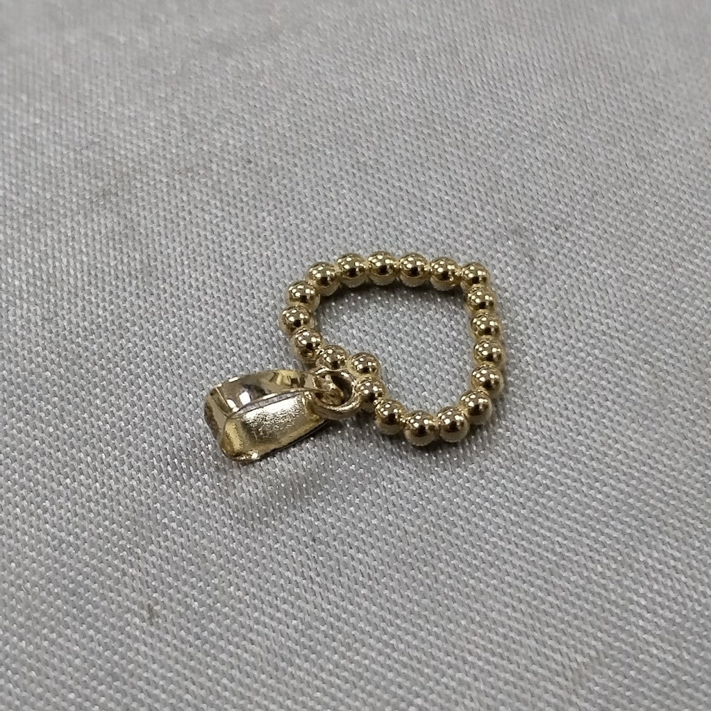 DIJE CORAZON CON CIRCONIAS 10K 0.5 GR (NUEVO)