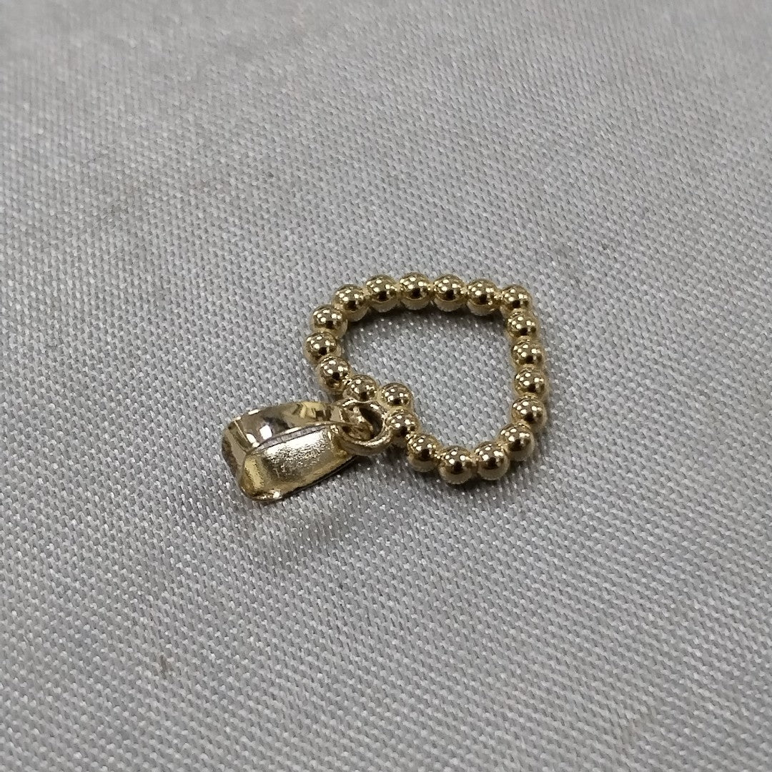 DIJE CORAZON CON CIRCONIAS 10K 0.5 GR (NUEVO)