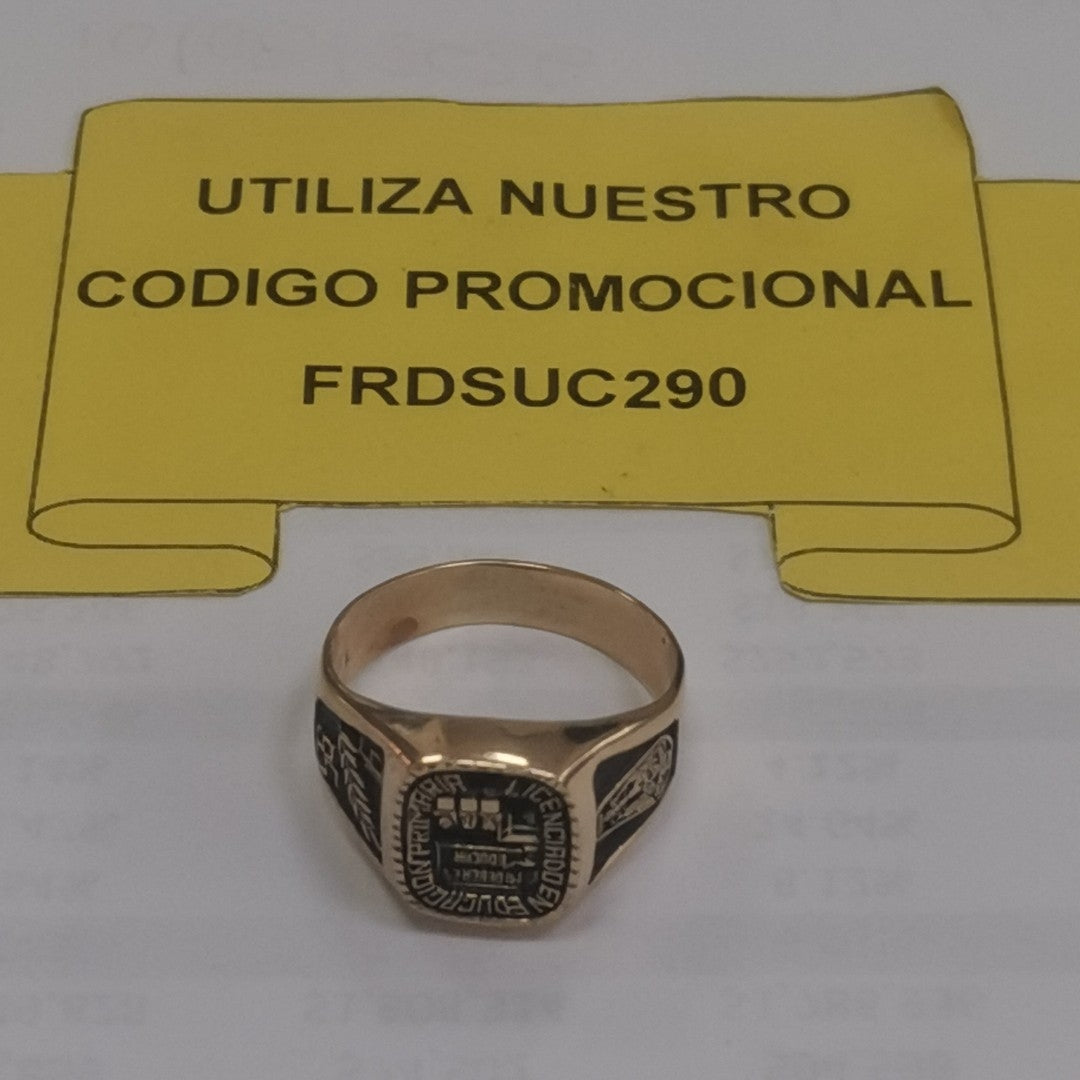 ANILLO DE GRADUACIÓN ORO 10 K 7 GRMS (SEMINUEVO)