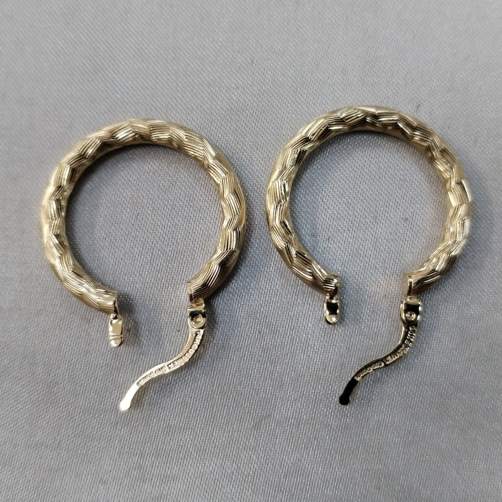 ARETES TEJIDO ARRACADA LABRADA 14K 2.8 GR (NUEVO)
