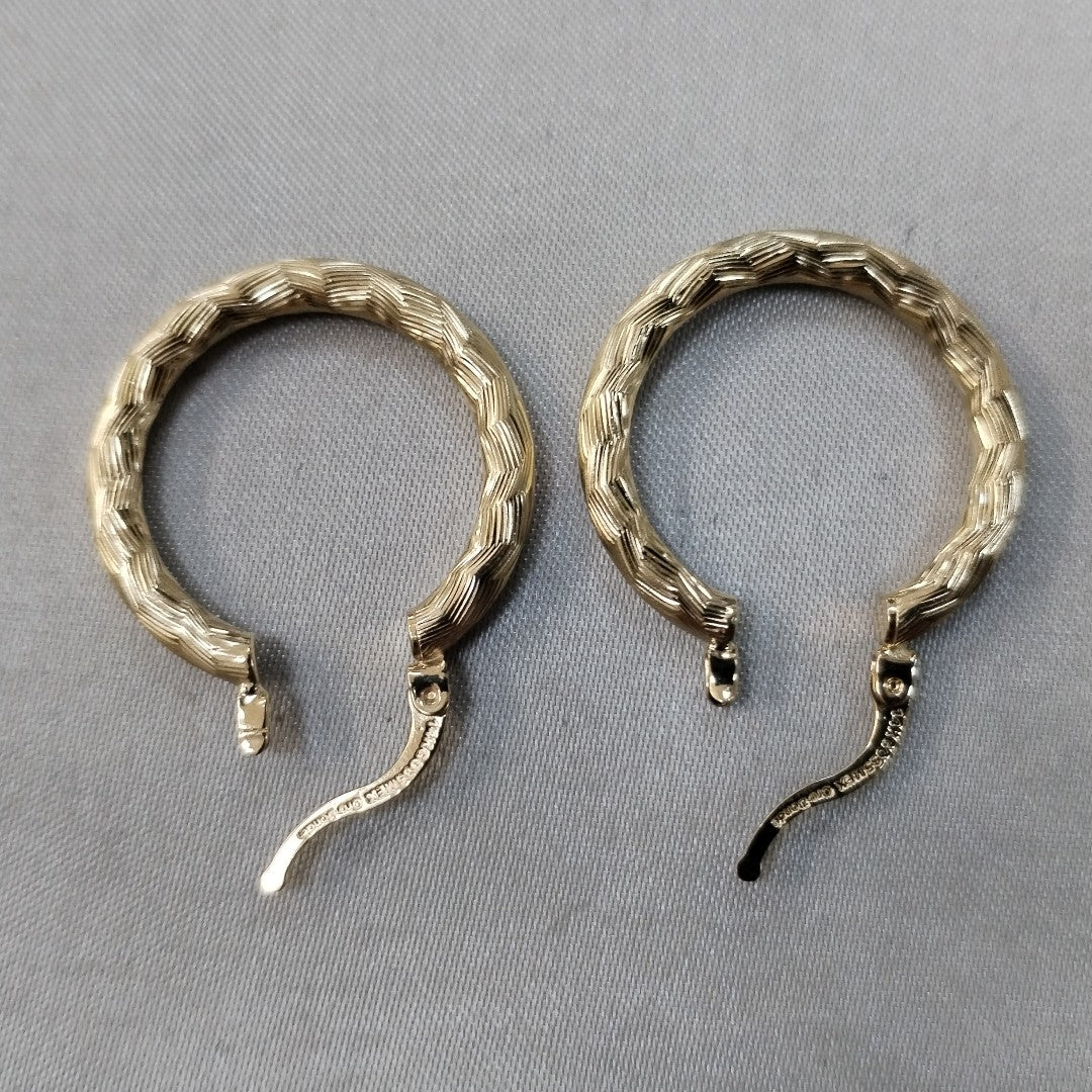 ARETES TEJIDO ARRACADA LABRADA 14K 2.8 GR (NUEVO)