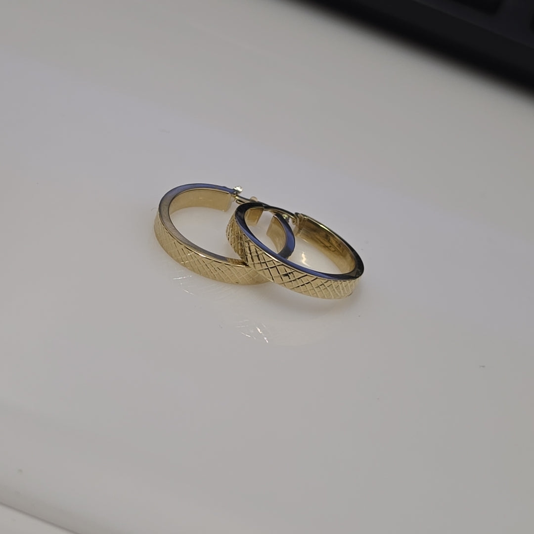 ARETES TEJIDO ARRACADAS FACETADAS 14K 2.9 GR (NUEVO)