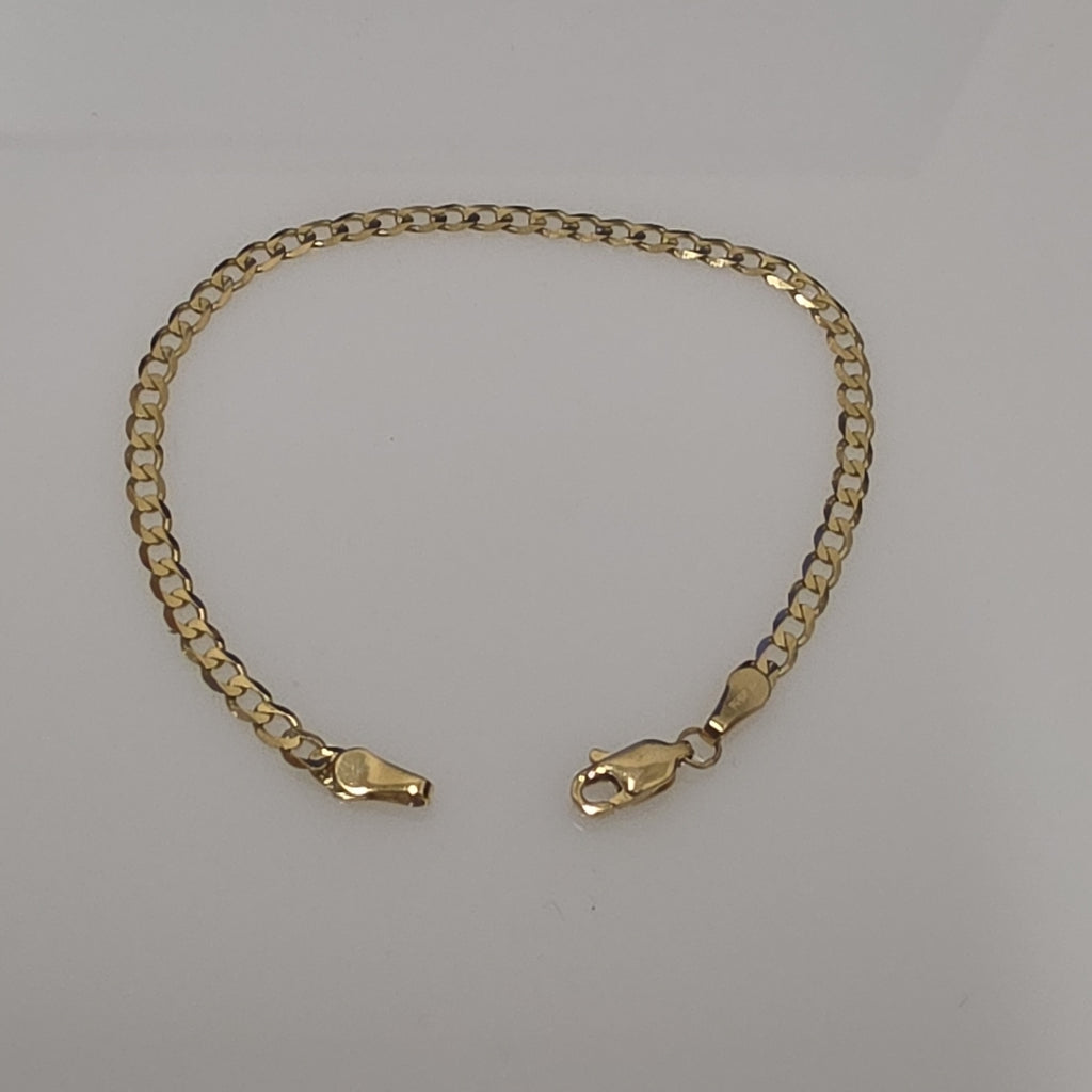 PULSERA TEJIDO BARBADA 14K 18 CM 3.2 GR (NUEVO)