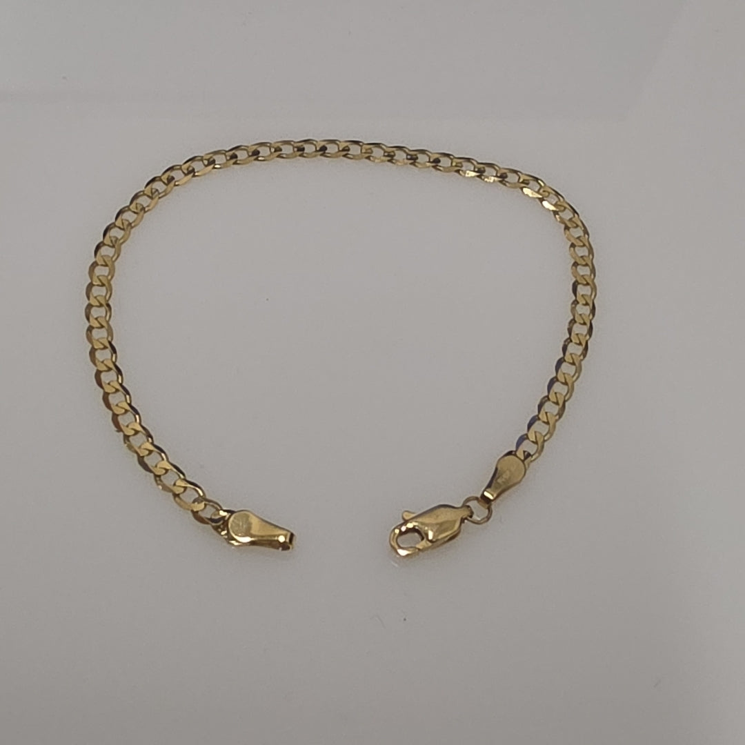 PULSERA TEJIDO BARBADA 14K 18 CM 3.2 GR (NUEVO)
