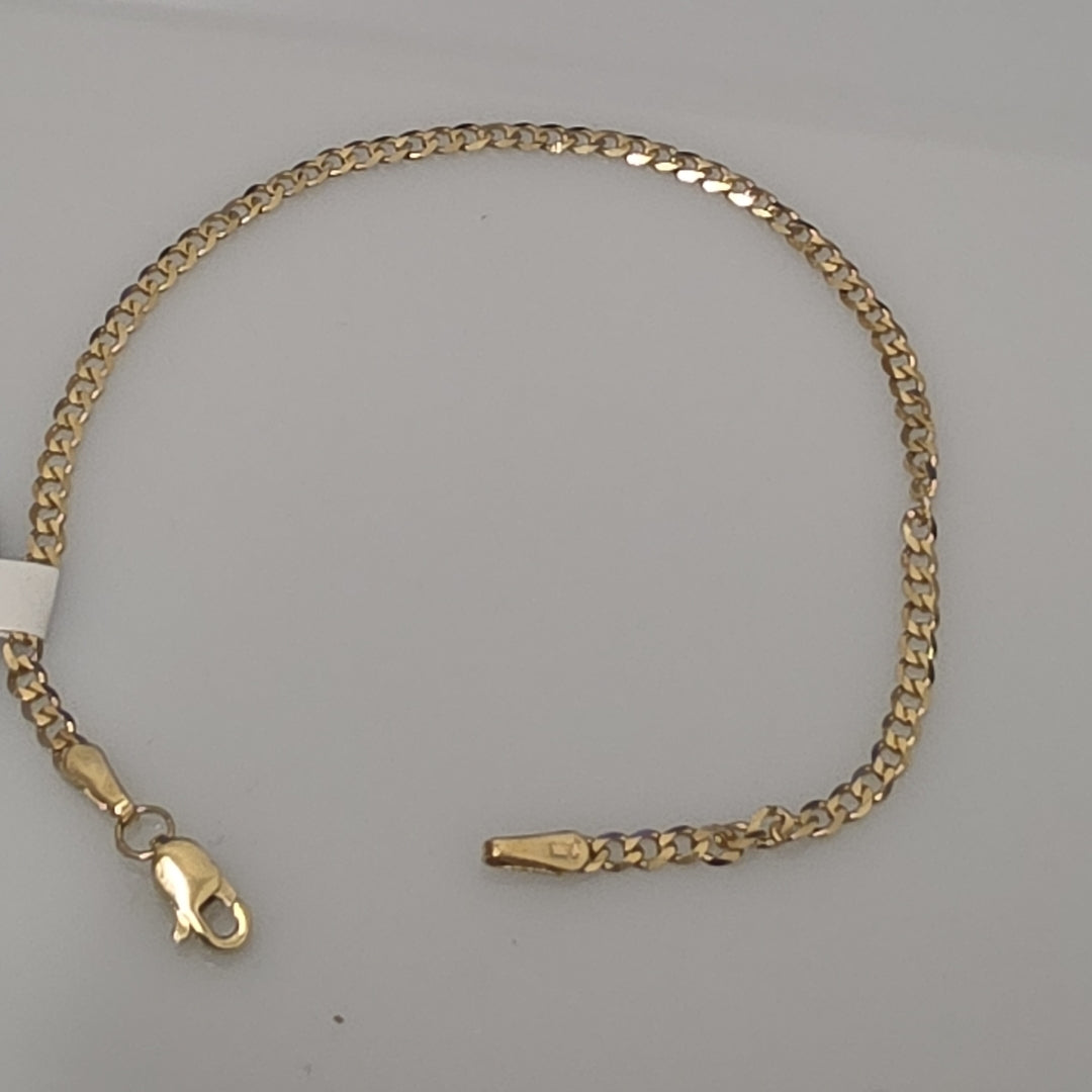 PULSERA TEJIDO BARBADA 14K 18 CM 2 GR (NUEVO)