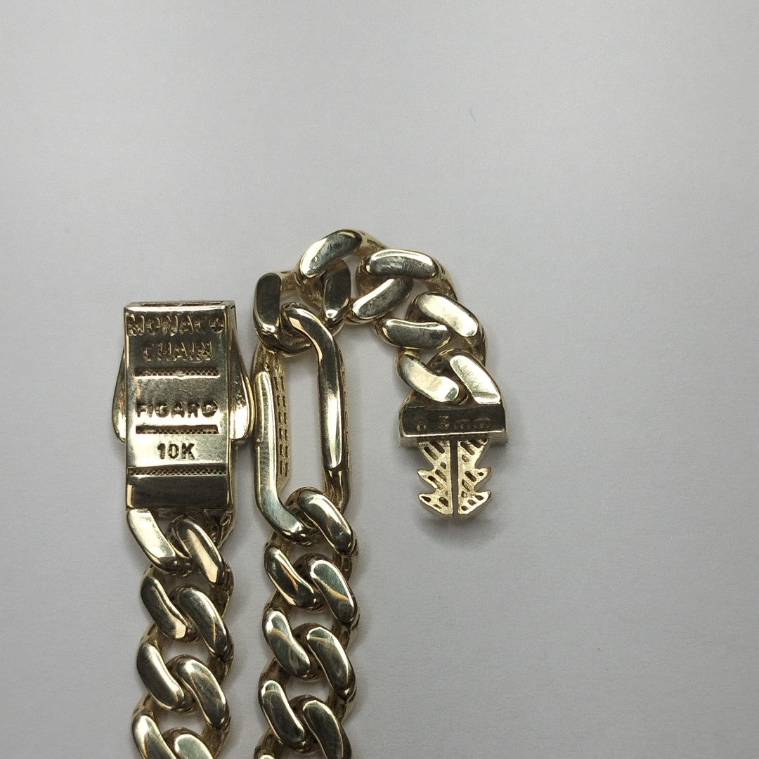PULSERA CABALLERO MONACO ORO 10K 7.2 (NUEVO)