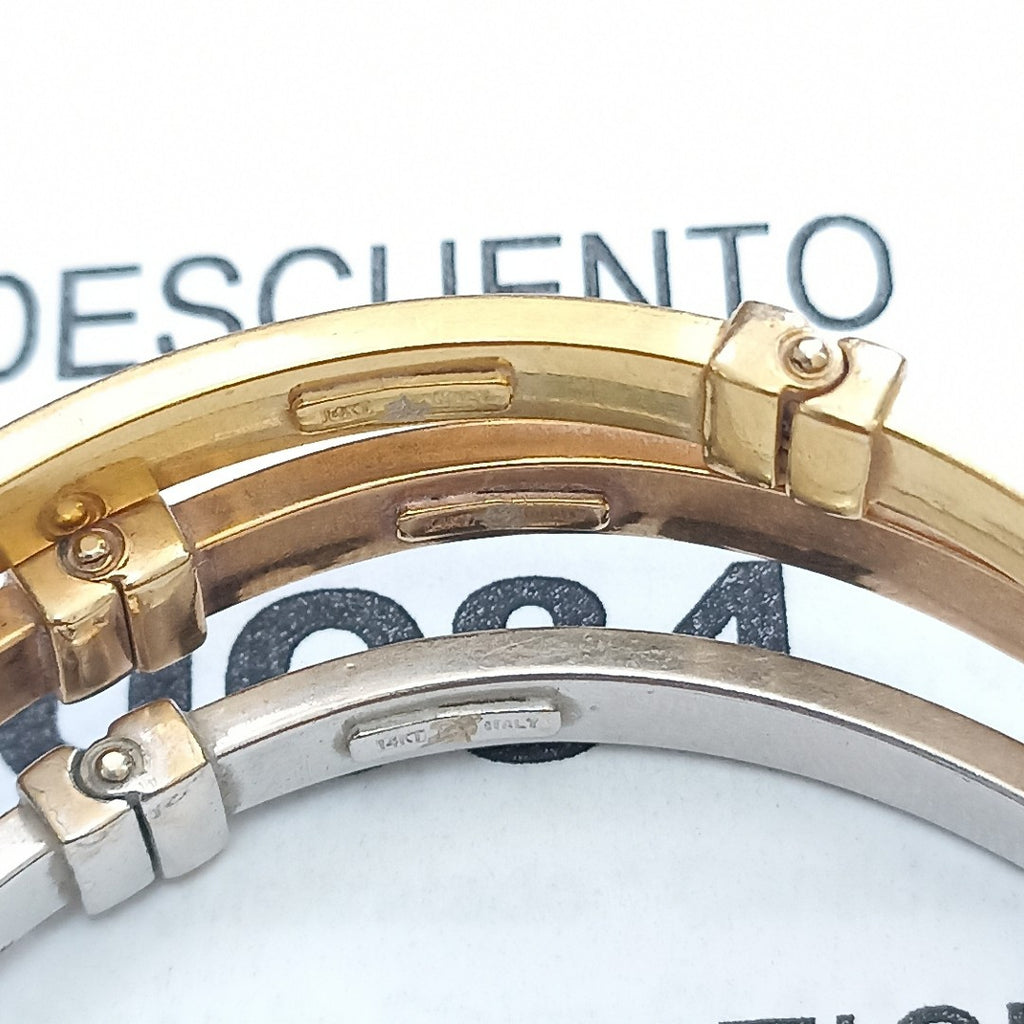 PULSERA RIGIDA ORO COMBINADO 14 K 18,80 GRMS (SEMINUEVO)
