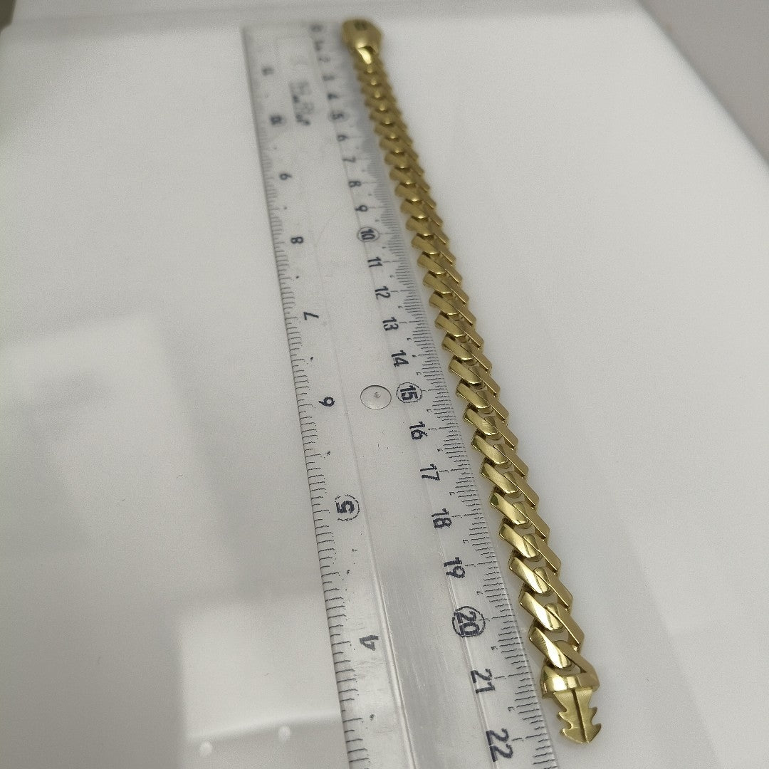 PULSERA CABALLERO MONACO ORO 10K 12.8 (NUEVO)