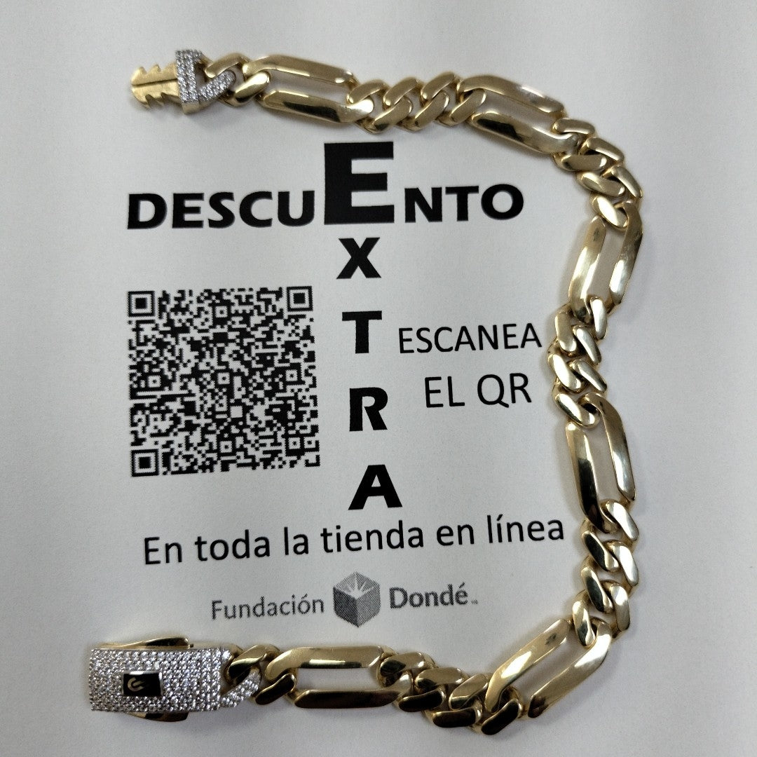 PULSERA CABALLERO MONACO ORO 10K 10.1 (NUEVO)