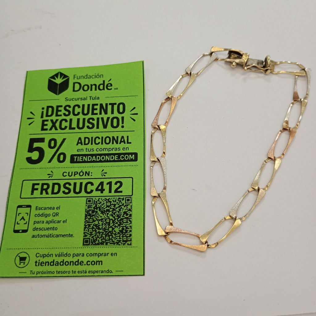 PULSERA ORO COMBINADO 14 K 6,50 GRMS (SEMINUEVO)
