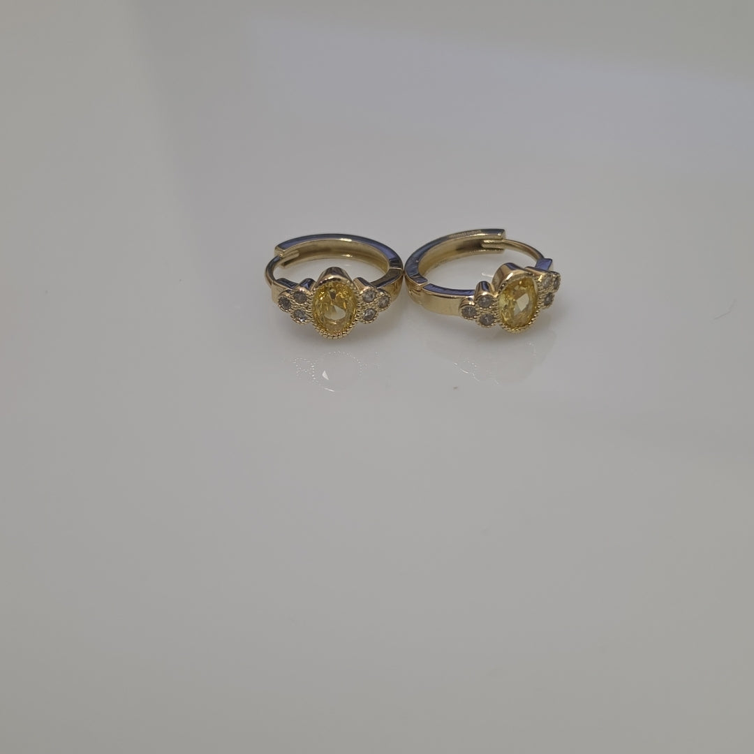 ARETES ARRACADAS CON CIRCONIAS Y PDRAS COL 14K 3.2 GR (NUEVO)