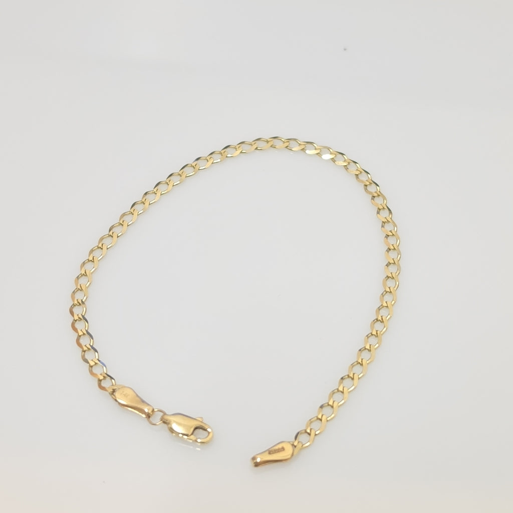 PULSERA TEJIDO BARBADA 14K 21 CM 3.8 GR (NUEVO)