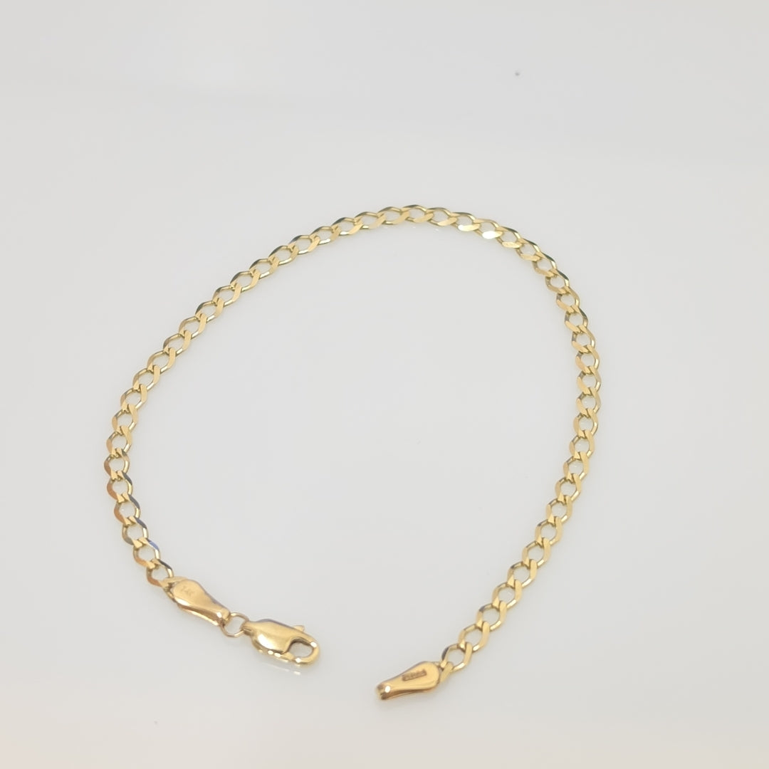 PULSERA TEJIDO BARBADA 14K 21 CM 3.8 GR (NUEVO)