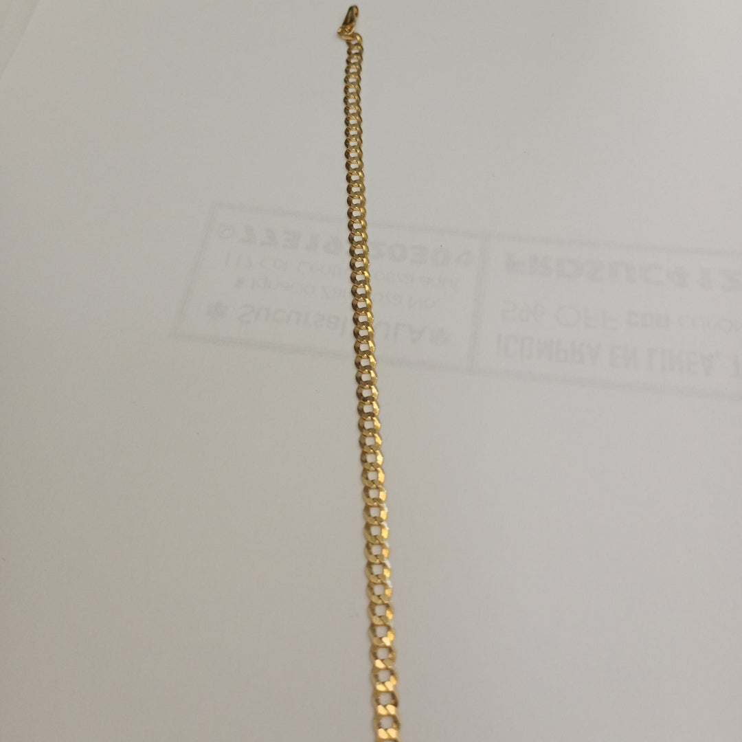 PULSERAS CABALLERO BARBADA AMARILLA ORO 14K 2.8 (NUEVO)