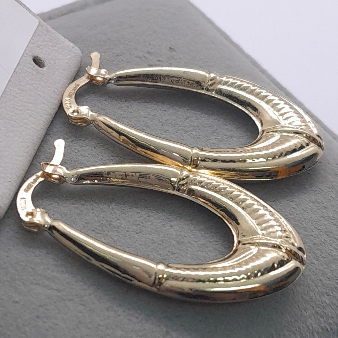 ARETES ARRACADAS ESTRIADAS 14K 2.6 GR (NUEVO)