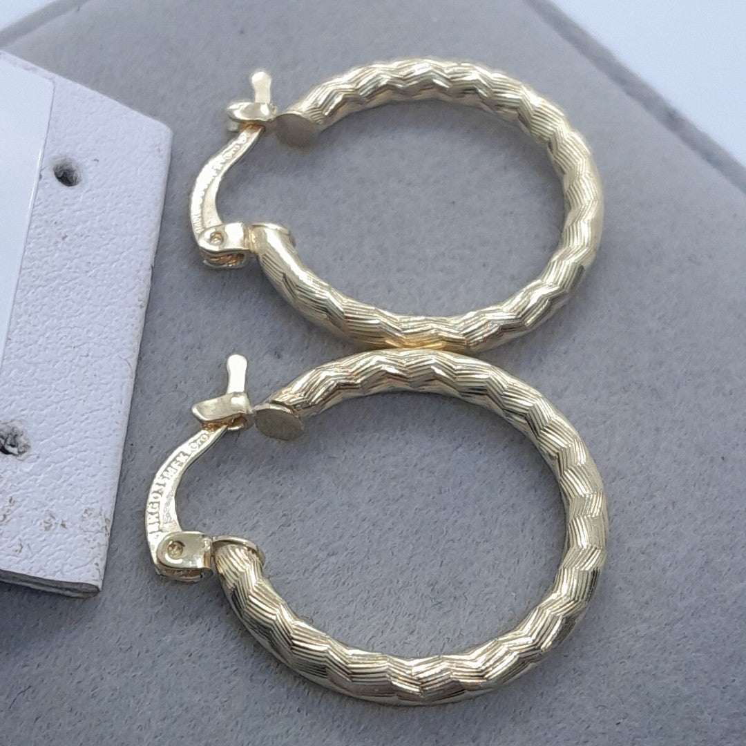 ARETES ARRACADAS LABRADAS 14K 2.1 GR (NUEVO)
