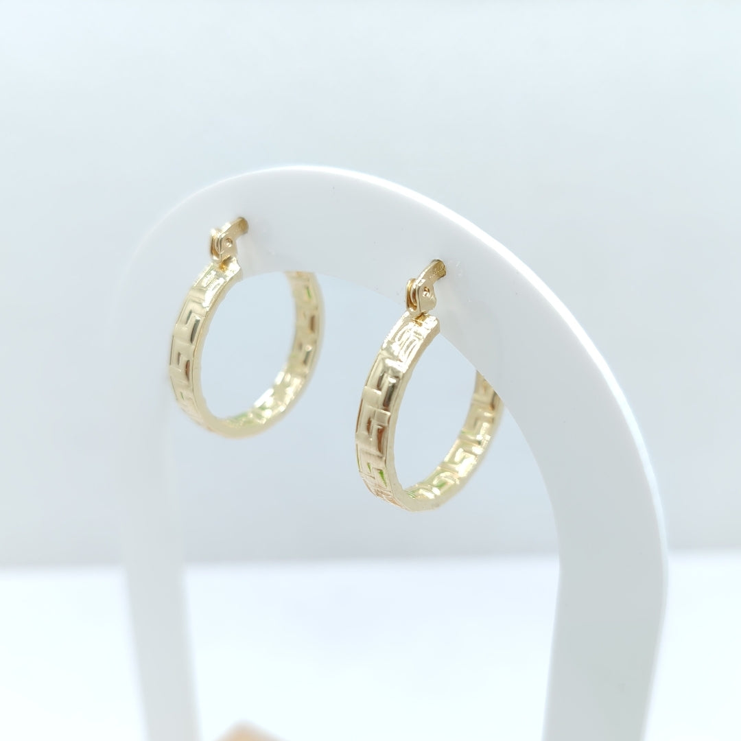 ARETES TEJIDO ARRACADAS TIPO GRECAS 14K 2 GR (NUEVO)