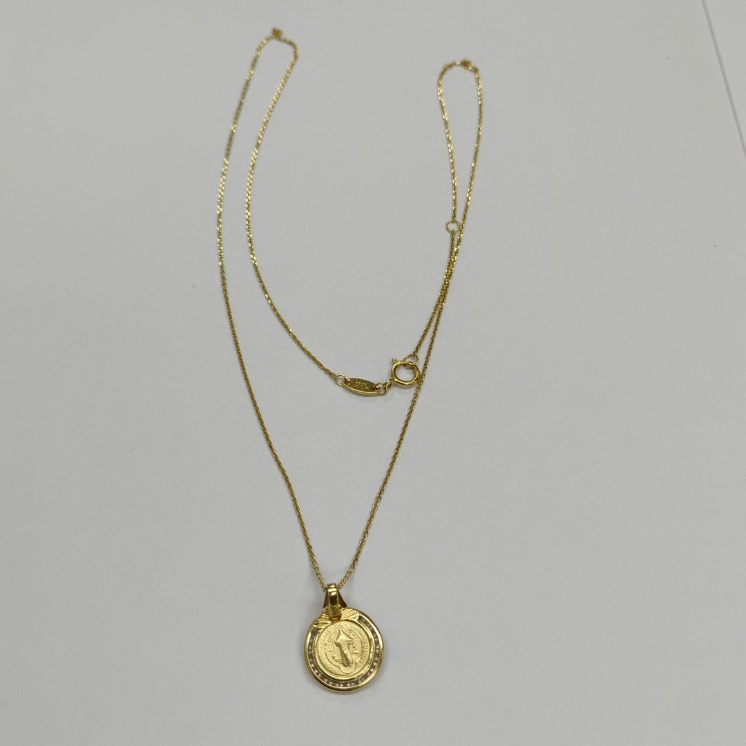CADENA,MEDALLA RELIGIOSA ORO 14 K 1,70 GRMS (SEMINUEVO)