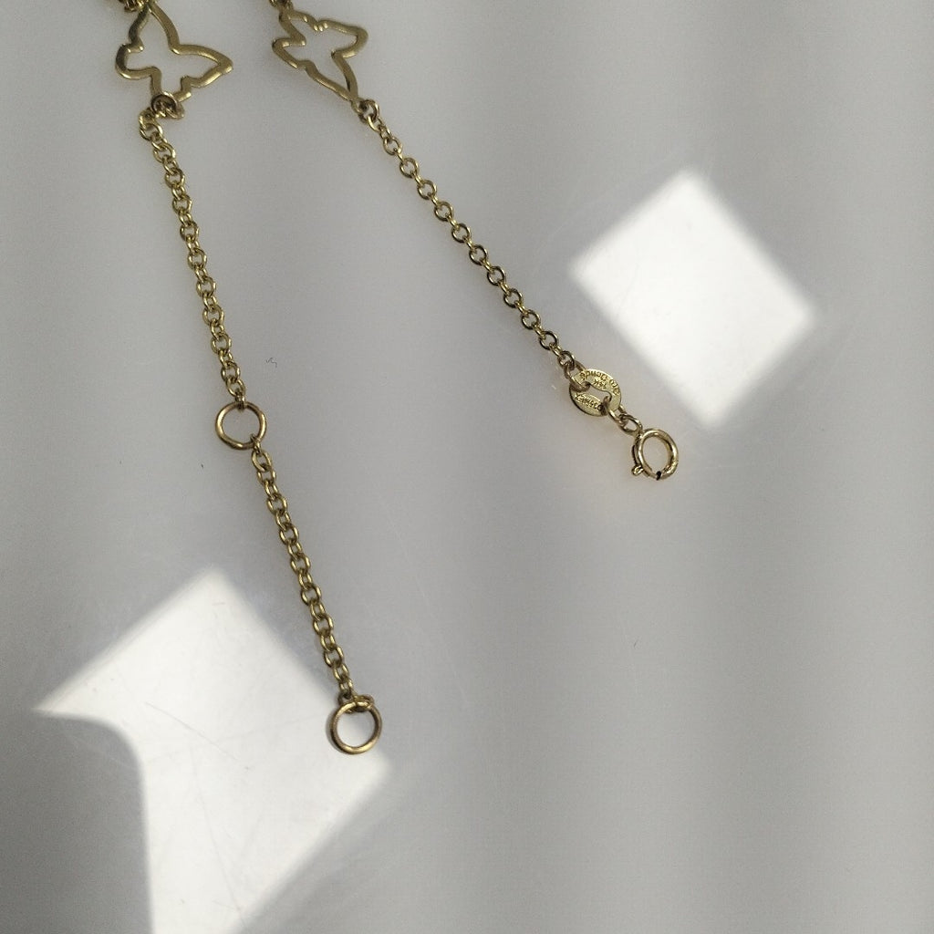 PULSERA ESPECIAL C MARIPOSAS 14K 18 CM 1.7 GR (NUEVO)