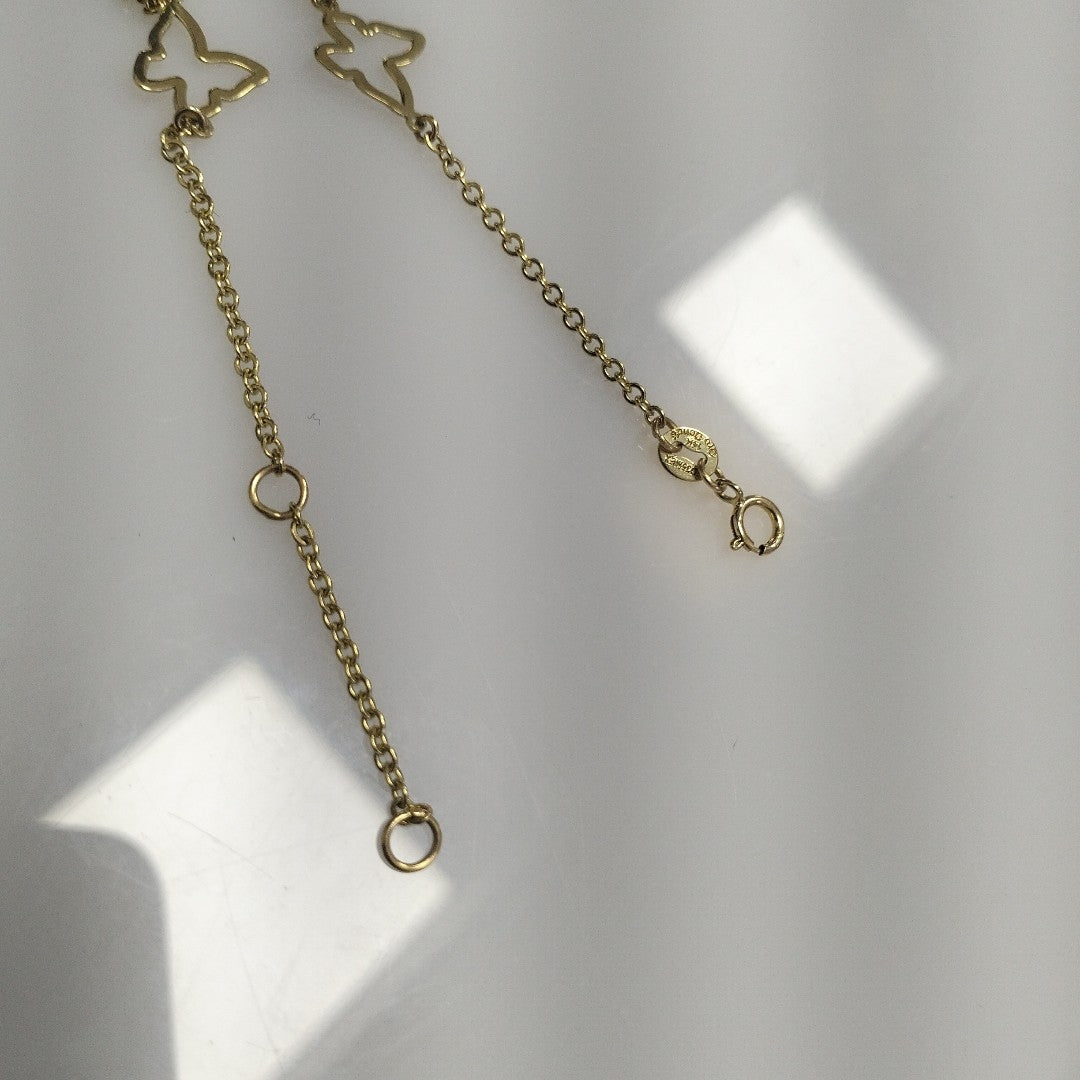 PULSERA ESPECIAL C MARIPOSAS 14K 18 CM 1.7 GR (NUEVO)