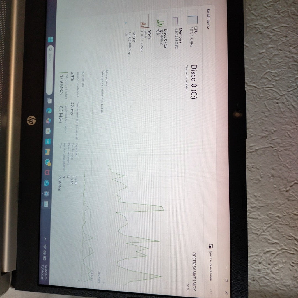 LAPTOP HP 14-DQ0530LA(2024) 256 GB SSD 8 GB RAM (SEMINUEVO)